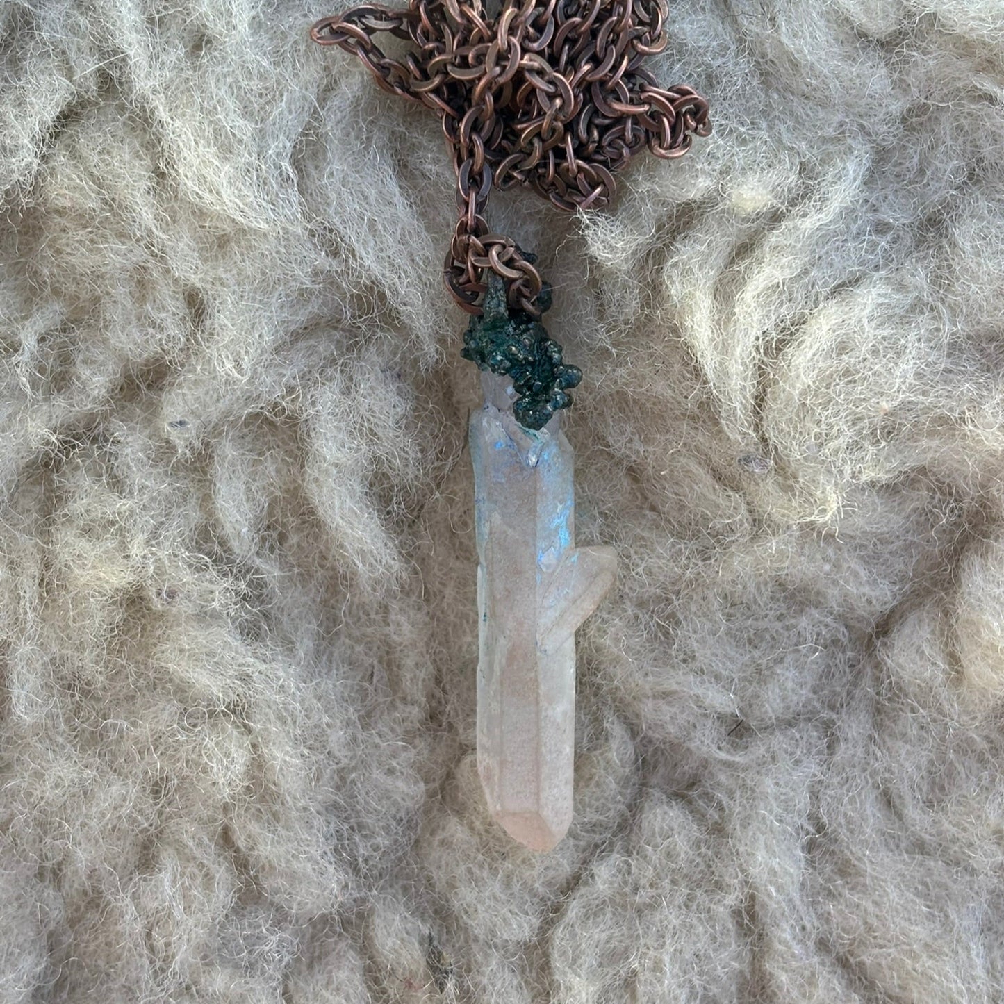 Prism of Light Opaque Crystal Quartz Crown Chakra Pendant SN SA0012