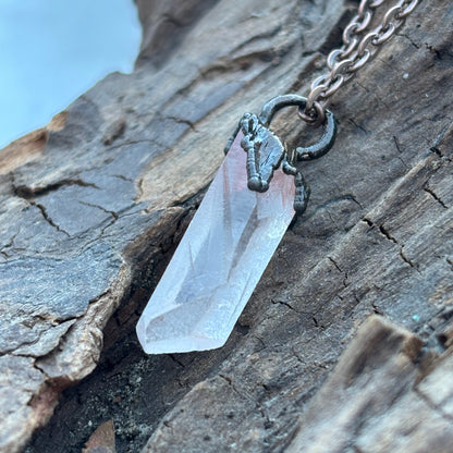 Handmade Rose Quartz Crystal Pendant Necklace SN SA0001