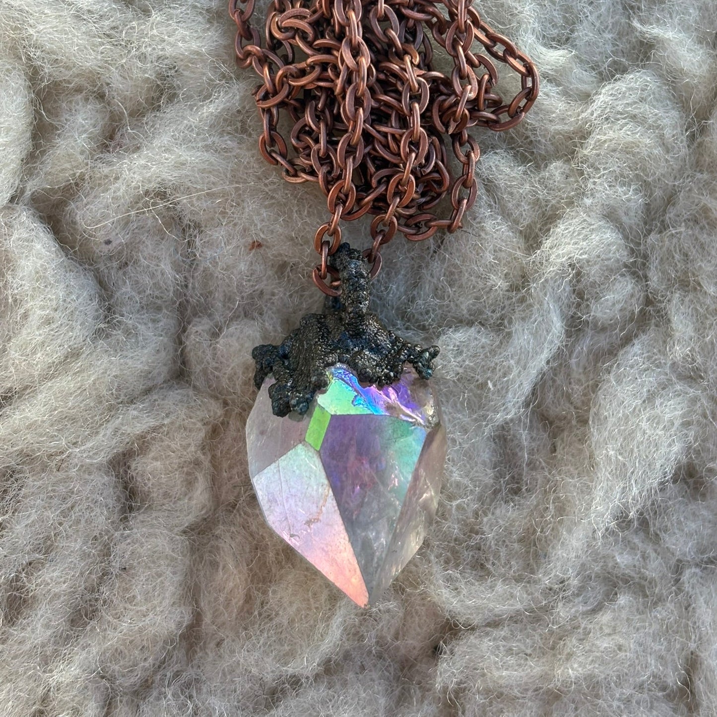 Celestial Harmony Angel Aura Herkimer Diamond Pendant Third Eye Crown Soul Star Chakra Pendant SN SA0008