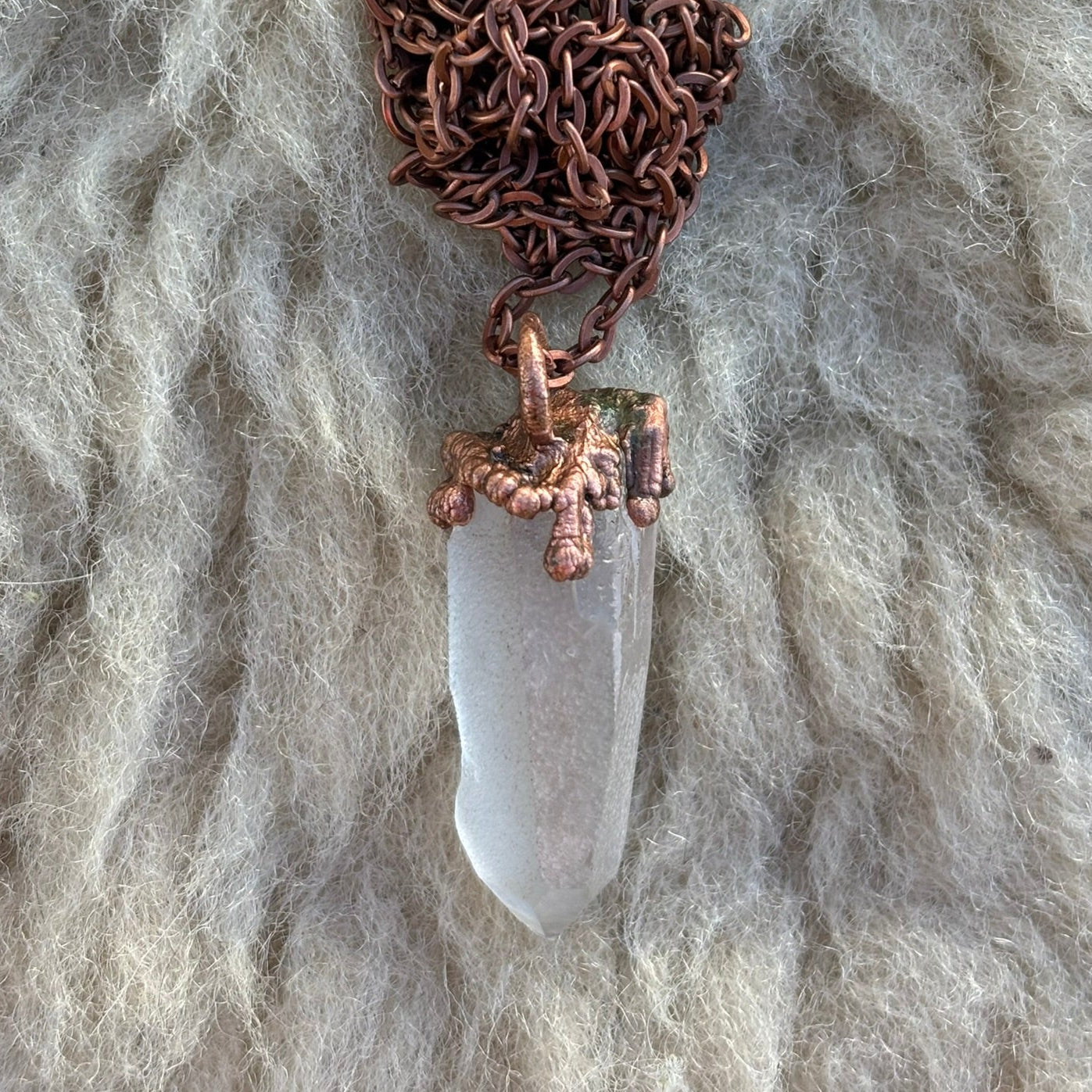 Ethereal Glow Milky Quartz Crown Chakra Pendant SN SA0018