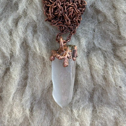 Ethereal Glow Milky Quartz Crown Chakra Pendant SN SA0018