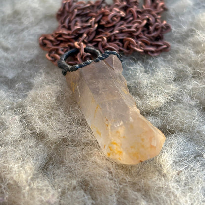 Golden Healer Hematoid Quartz Root Solar Plexus Third Eye & Crown Chakra Pendant SN SA0020