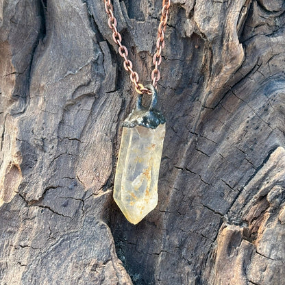 Golden Healer Hematoid Quartz Root Solar Plexus Third Eye & Crown Chakra Pendant SN SA0020