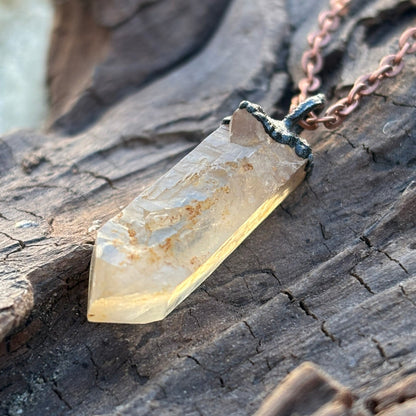 Golden Healer Hematoid Quartz Root Solar Plexus Third Eye & Crown Chakra Pendant SN SA0020